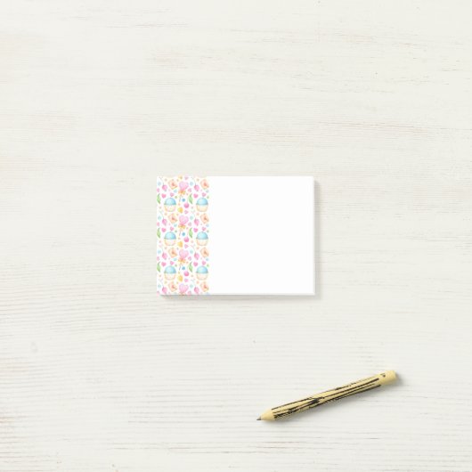 Harten en Muffins heerlijk Waterverf Patroon Post-it® Notes (Op bureau)