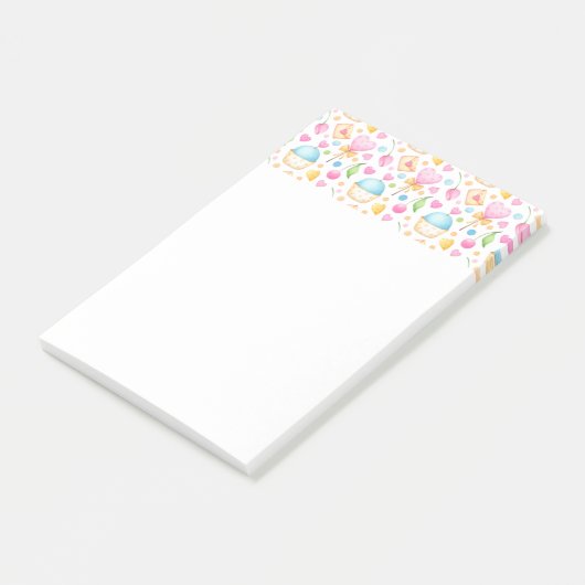 Harten en Muffins heerlijk Waterverf Patroon Post-it® Notes (Schuin)