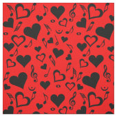 Harten en Muzieknoten Stof (Swatch)