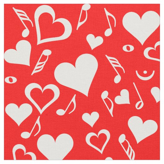 Harten en Muzieknoten Stof (Close Up)