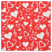 Harten en Muzieknoten Stof (Swatch)