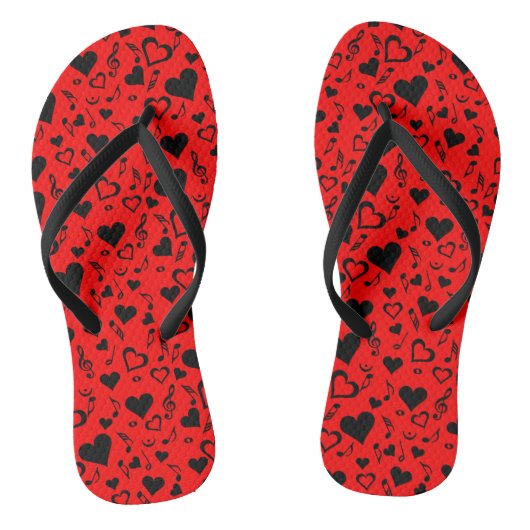 Harten en Muzieknoten Teenslippers (Voetbed)