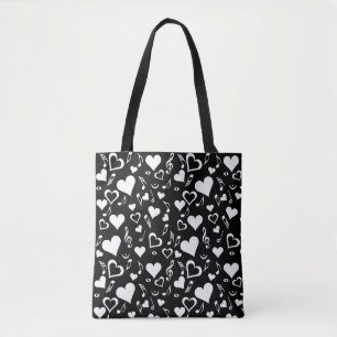 Harten en Muzieknoten Tote Bag