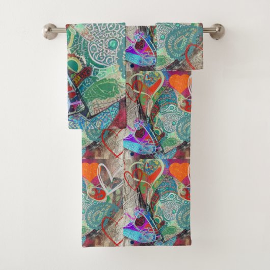 Harten en Paisley Bad Handdoek (Insitu)