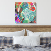 Harten en Paisley Canvas Afdruk (Insitu (Slaapkamer))