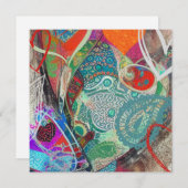 Harten en Paisley Feestdagenkaart (Voorkant / Achterkant)