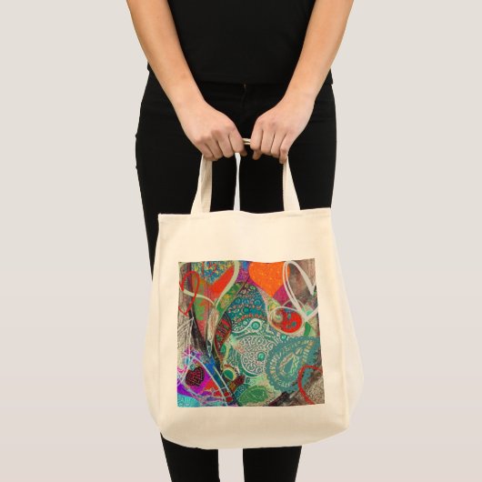 Harten en Paisley Tote Bag (Voorkant (product))