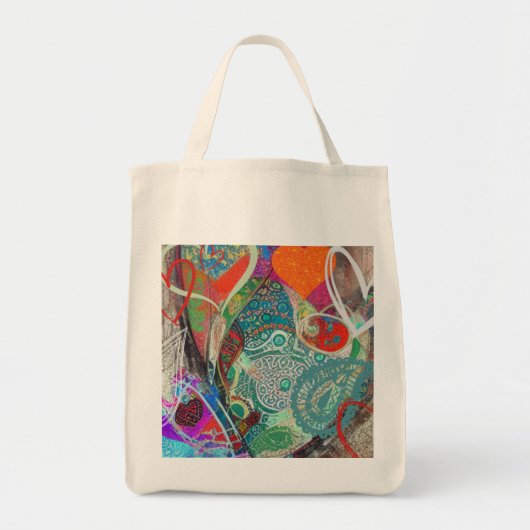 Harten en Paisley Tote Bag (Voorkant)