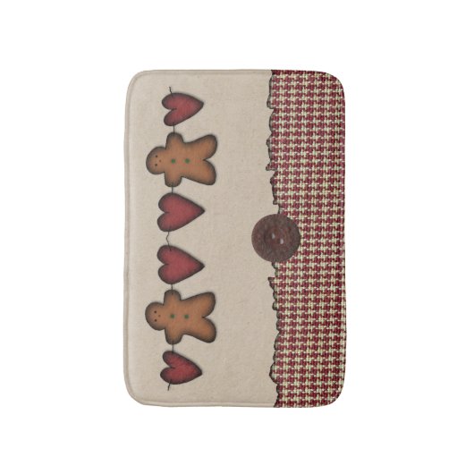 Harten en peperkoek Man Bath Mat (Voorkant Verticaal)