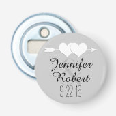 Harten en pijl bruiloft fles opener (Voorkant)