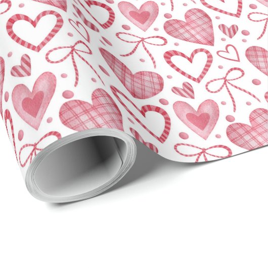 Harten en Pijlen Patroon Cadeaupapier (Rol Hoek)