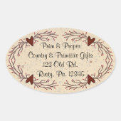 Harten en Pip Berry Oval Sticker (Voorkant)