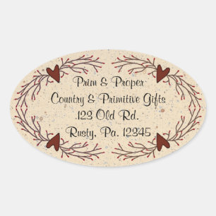 Harten en Pip Berry Oval Sticker
