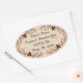 Harten en Pip Berry Oval Sticker (Envelop)