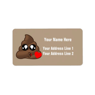 Harten en poep Emojis Etiket