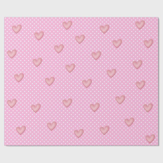 Harten en poka Dots Cadeaupapier (Vlak)