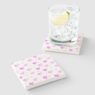 Harten en Polka Dots Roze patroon Stenen Onderzetter