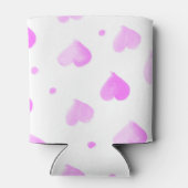 Harten en Polka Dots Roze Waterverf Blikjeskoeler (Achterkant)