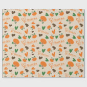 Harten en pompoenen Happy Thanksgiving Naadloos Cadeaupapier (Vlak)