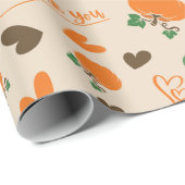 Harten en pompoenen Happy Thanksgiving Naadloos Cadeaupapier (Rol Hoek)