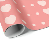 Harten en pooldassen - Roze Valentijnsdag Cadeaupapier (Rol Hoek)