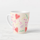 Harten en punten patroon Latte Mok (Linkerhoek)