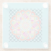 Harten en Quilt Design Blauwe Drank Coaster Glazen Onderzetter (Achterkant)