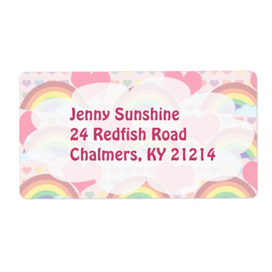 Harten en Rainbows Labels (Voorkant)