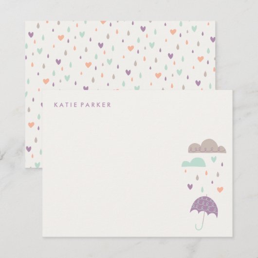 Harten- en regenbakkerij - Plum Notitiekaartje (Voorkant / Achterkant)