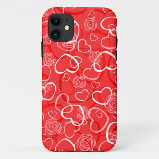 Harten en rode rozen Case-Mate iPhone case (Achterkant)