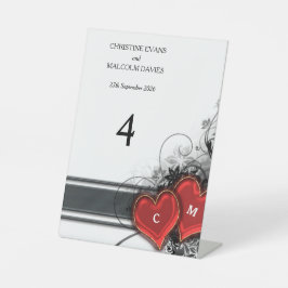 Harten en rollen reclamebord met voetstuk