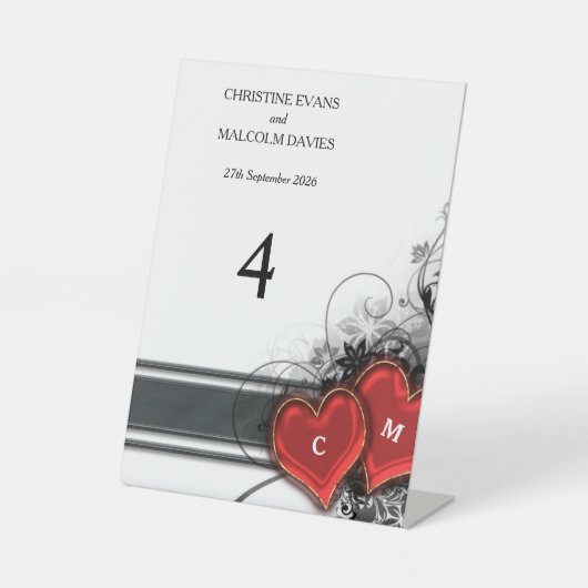 Harten en rollen reclamebord met voetstuk (Voorkant)