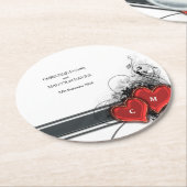 Harten en rollen ronde kartonnen onderzetter (Gebogen)