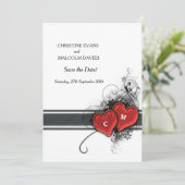 Harten en rollen save the date (Staand voorkant)