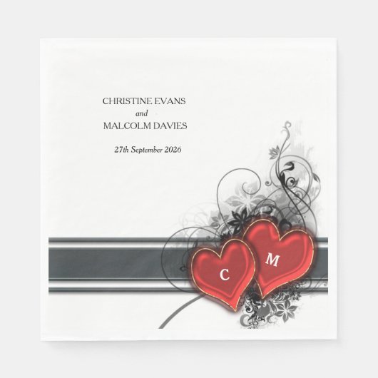 Harten en rollen servet (Voorkant)