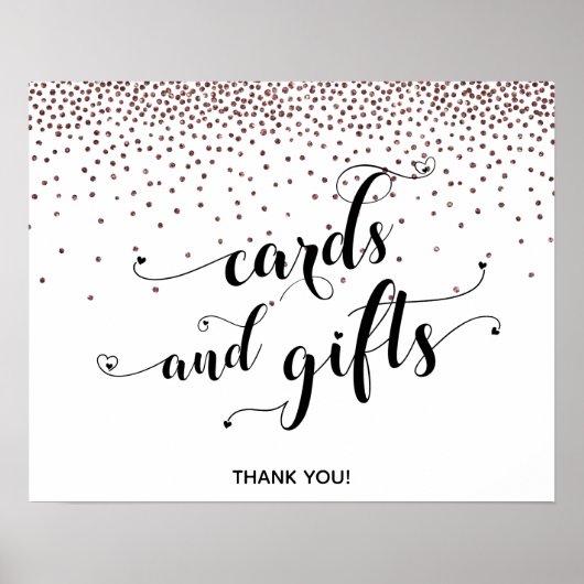 Harten en Roos Gold, Kaarten en cadeaubonnen Poster (Voorkant)