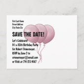 Harten en roze ballonnen elk jaar Verjaardag B03N Aankondigingskaart (Achterkant)