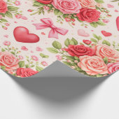 Harten en Rozen  Cadeaupapier (Hoek)