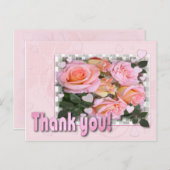 Harten en Rozen Dank U Briefkaart (Voorkant / Achterkant)