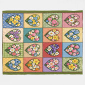 Harten en Rozen Dekbed van fleece als een quilt Deken (Voorkant (Horizontaal))