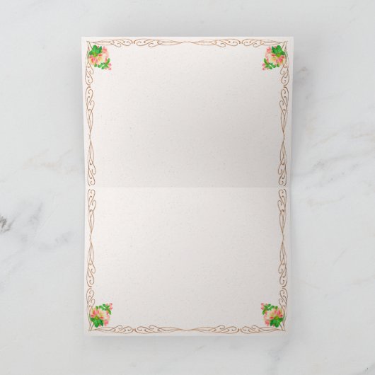 Harten en Rozen Fancy Valentijn Romance Kaart (Binnen)