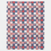 Harten en Rozen Faux Patchwork Fleece Blanket Deken (Voorkant)