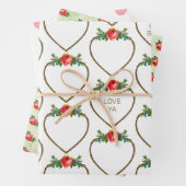 Harten en Rozen Inpakpapier Platte vellen (In situ)