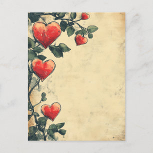 Harten en Rozen liefde Briefkaart