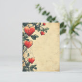 Harten en Rozen liefde Briefkaart (Staand voorkant)