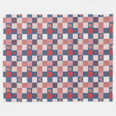 Harten en Rozen Nep Patchwork Fleece Deken (Voorkant (Horizontaal))