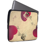 Harten en Rozen op Roos Gold Electronics Bag Laptop Sleeve (Voorkant Rechts)