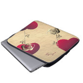 Harten en Rozen op Roos Gold Electronics Bag Laptop Sleeve (Voorkant onderkant)