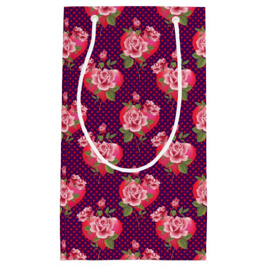 Harten en Rozen | Paarse Valentijnsdag ontdaan van Klein Cadeauzakje (Voorkant)