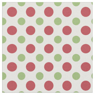 Harten en Rozen Rood Groen Wit Polka Dots Fabric Stof